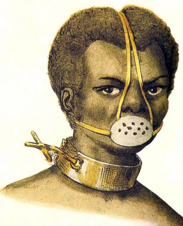 Slave wearing face mask 1